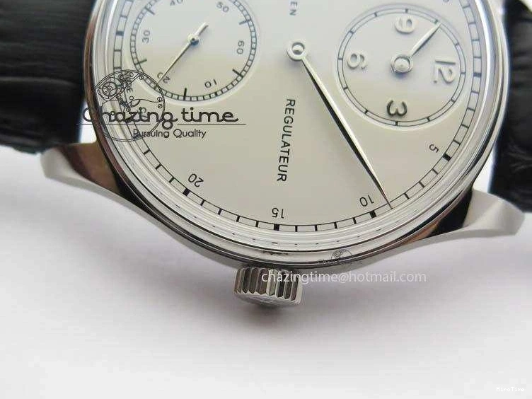 MIROTIME 1223 Effortless Portuguese IW544404 SS White Dial On Black Leather Strap A 7257